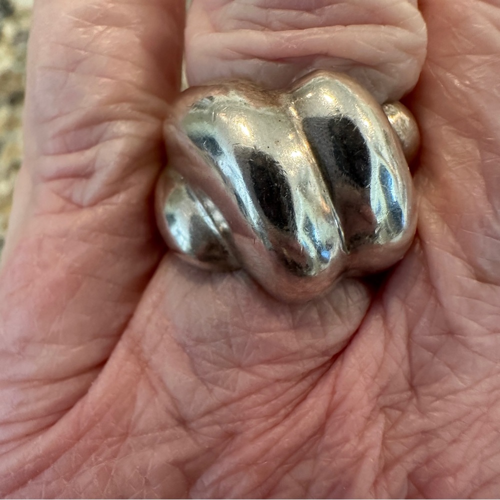 Bold Silver Statement Ring - image 2